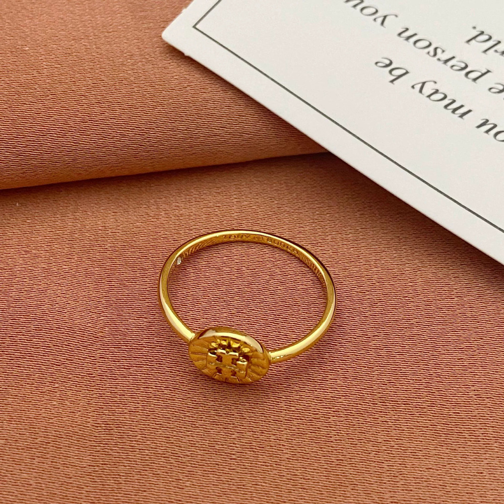 Tory Burch Series Geometric Ring with Embedded Letters